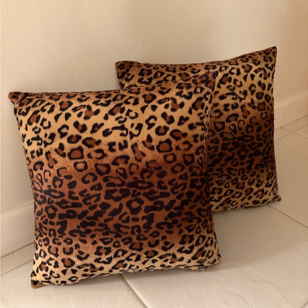 Leopard Print Decorative Throw Pillow - Brown/Tan